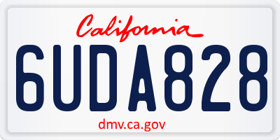 CA license plate 6UDA828