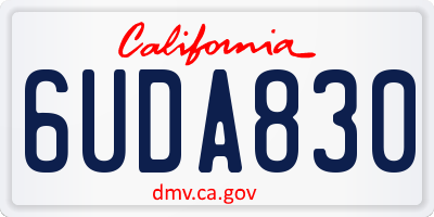 CA license plate 6UDA830