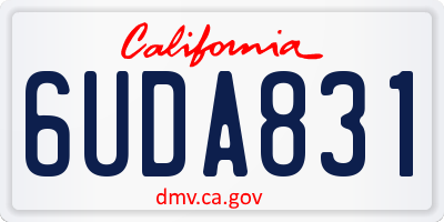 CA license plate 6UDA831