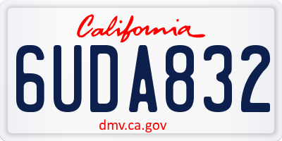 CA license plate 6UDA832