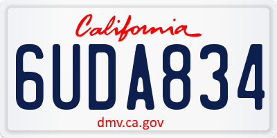 CA license plate 6UDA834