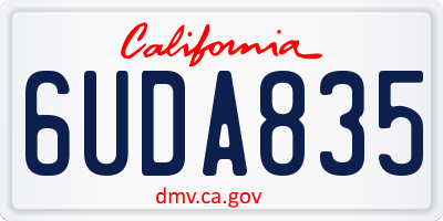 CA license plate 6UDA835