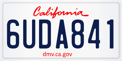 CA license plate 6UDA841
