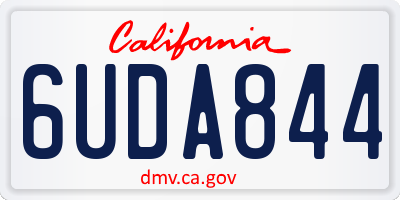 CA license plate 6UDA844