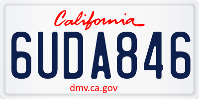 CA license plate 6UDA846