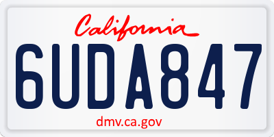 CA license plate 6UDA847