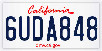 CA license plate 6UDA848