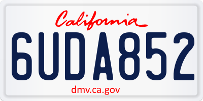 CA license plate 6UDA852