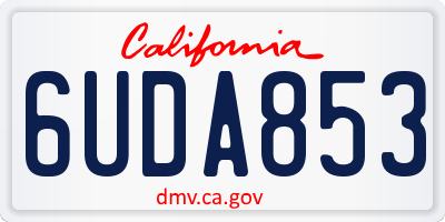 CA license plate 6UDA853