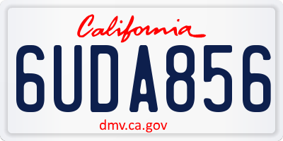 CA license plate 6UDA856