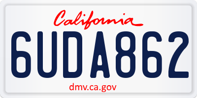 CA license plate 6UDA862