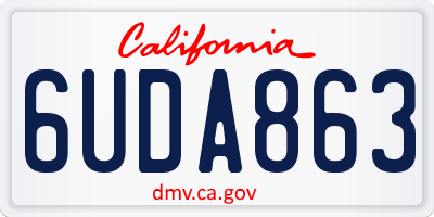CA license plate 6UDA863