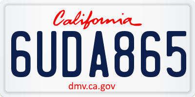 CA license plate 6UDA865