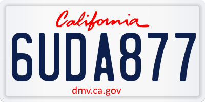 CA license plate 6UDA877