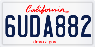 CA license plate 6UDA882