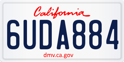 CA license plate 6UDA884