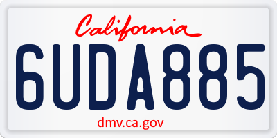 CA license plate 6UDA885