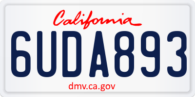 CA license plate 6UDA893