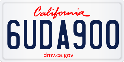 CA license plate 6UDA900