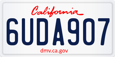 CA license plate 6UDA907