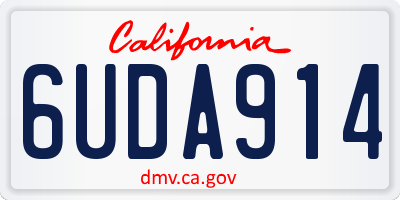 CA license plate 6UDA914