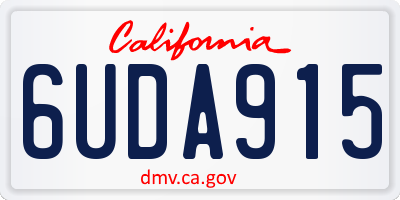 CA license plate 6UDA915