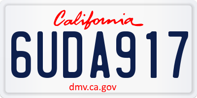 CA license plate 6UDA917