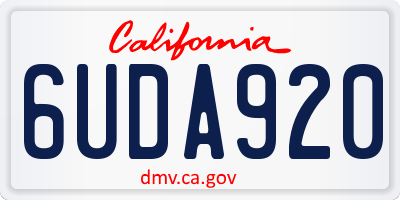 CA license plate 6UDA920