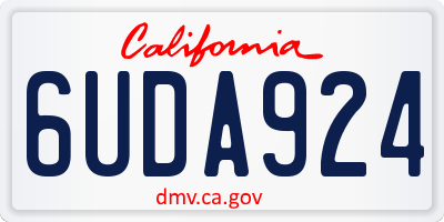 CA license plate 6UDA924