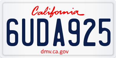 CA license plate 6UDA925