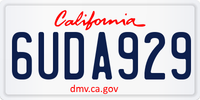 CA license plate 6UDA929
