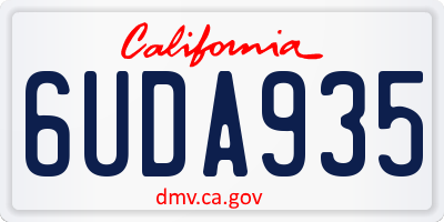 CA license plate 6UDA935
