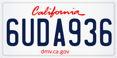 CA license plate 6UDA936