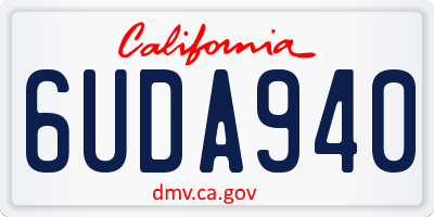 CA license plate 6UDA940