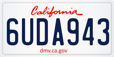 CA license plate 6UDA943