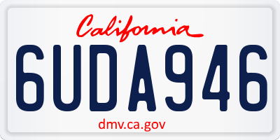 CA license plate 6UDA946