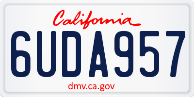 CA license plate 6UDA957