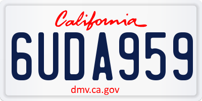 CA license plate 6UDA959