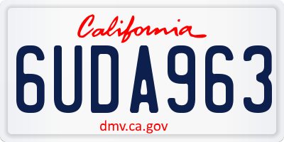 CA license plate 6UDA963