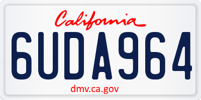 CA license plate 6UDA964
