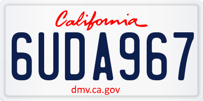 CA license plate 6UDA967