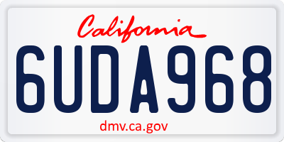 CA license plate 6UDA968