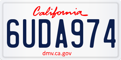 CA license plate 6UDA974