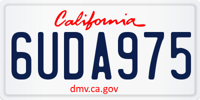 CA license plate 6UDA975