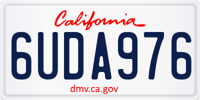 CA license plate 6UDA976
