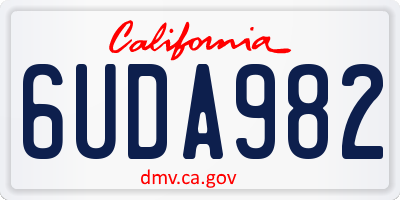 CA license plate 6UDA982