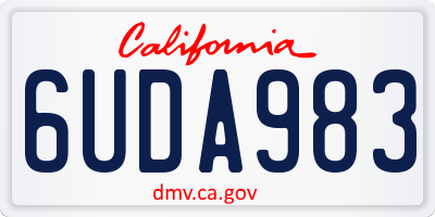 CA license plate 6UDA983