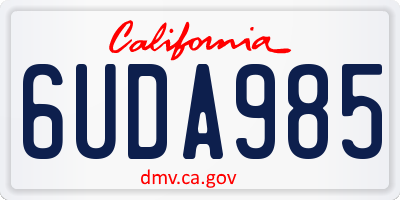 CA license plate 6UDA985