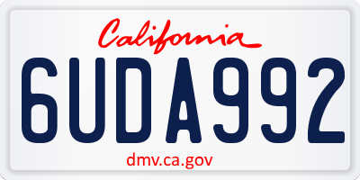 CA license plate 6UDA992