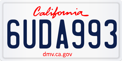CA license plate 6UDA993